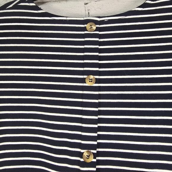 WOMENS DAVI AND DANI KNIT SHIFT ALINE DRESS NAVY WITH WHITE STRIPES SIZE SMALL - Picture 4 of 8